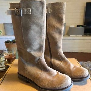 Tan Suede Tall Buckle Boots Girls